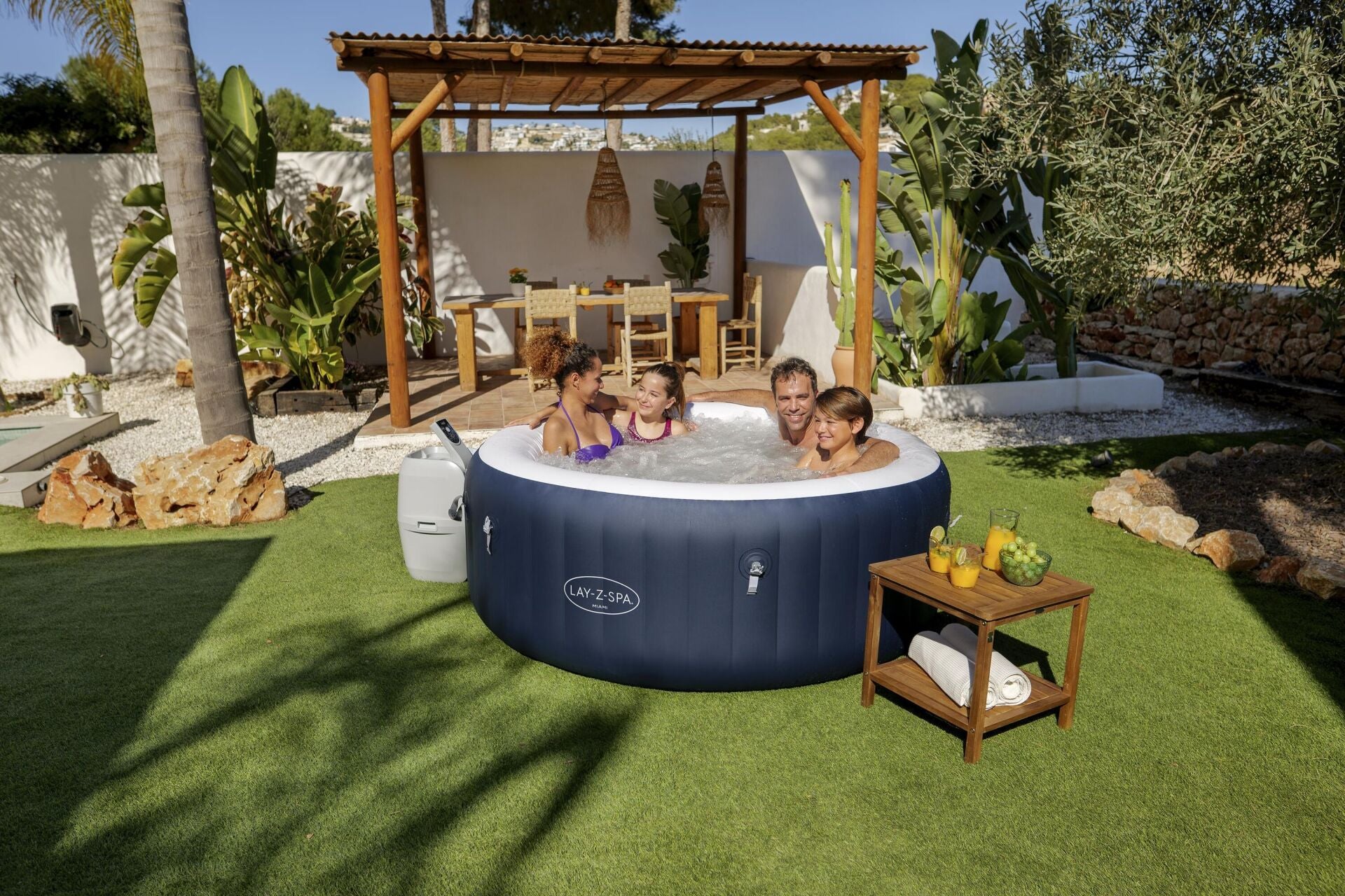 Lay-Z-Spa® Miami AirJet™ 6001C Enerji Tasarruflu Şişme Spa Havuzu, 2-4 kişilik