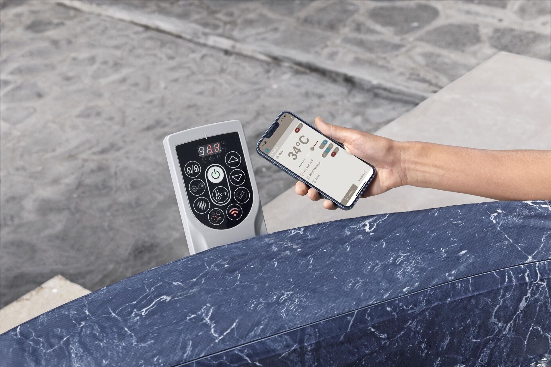 Lay-Z-Spa® Toronto Smart AirJet™ 6001W Enerji Tasarruflu Şişme Spa Havuzu, Mobil Uygulama Kontrollü, 5-7 kişilik