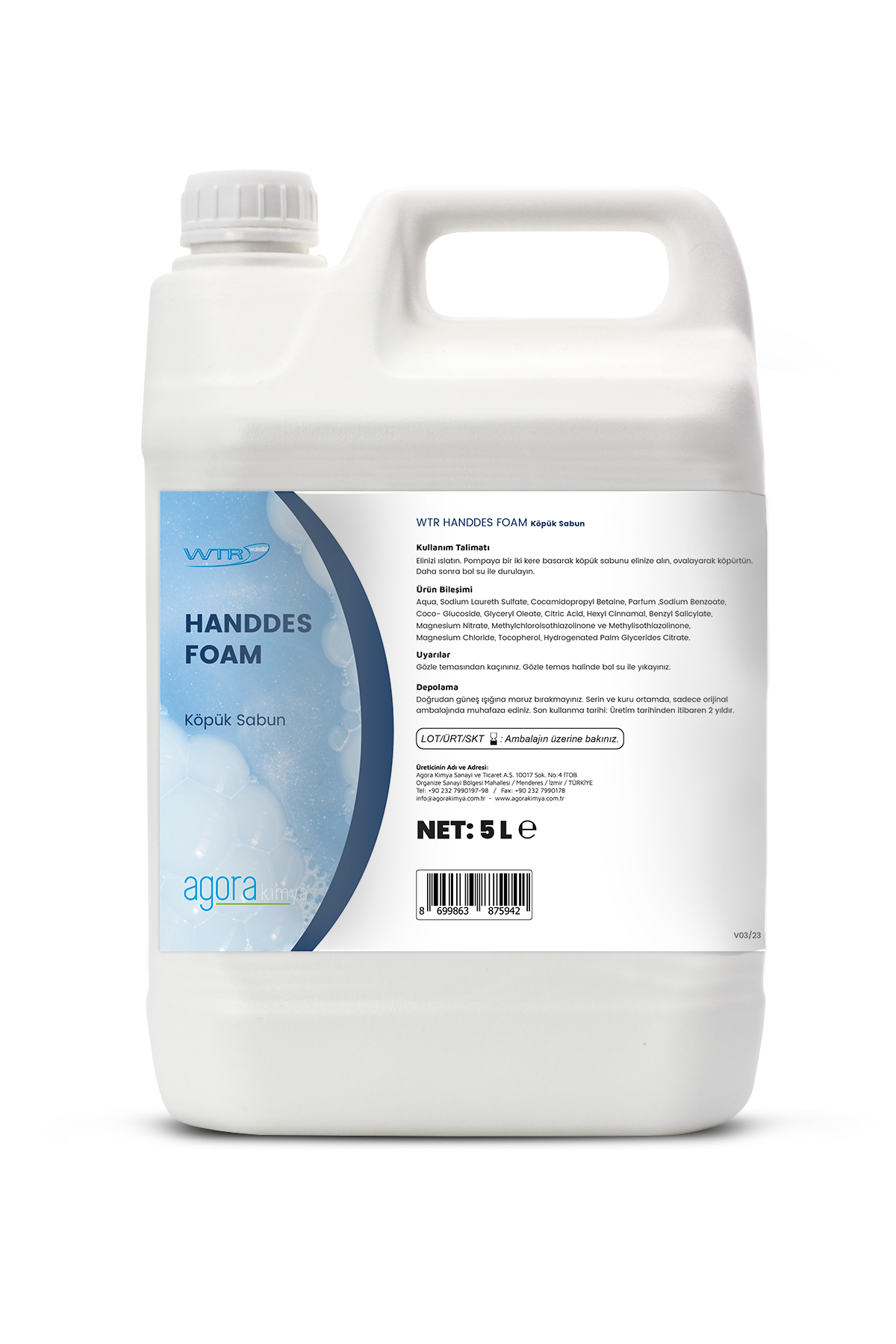 WTR Handdes Foam-Köpük El Yıkama Ürünü 5 L